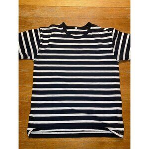 Striped Nautical T-Shirt Short Sleeve Unisex Cotton Black & White